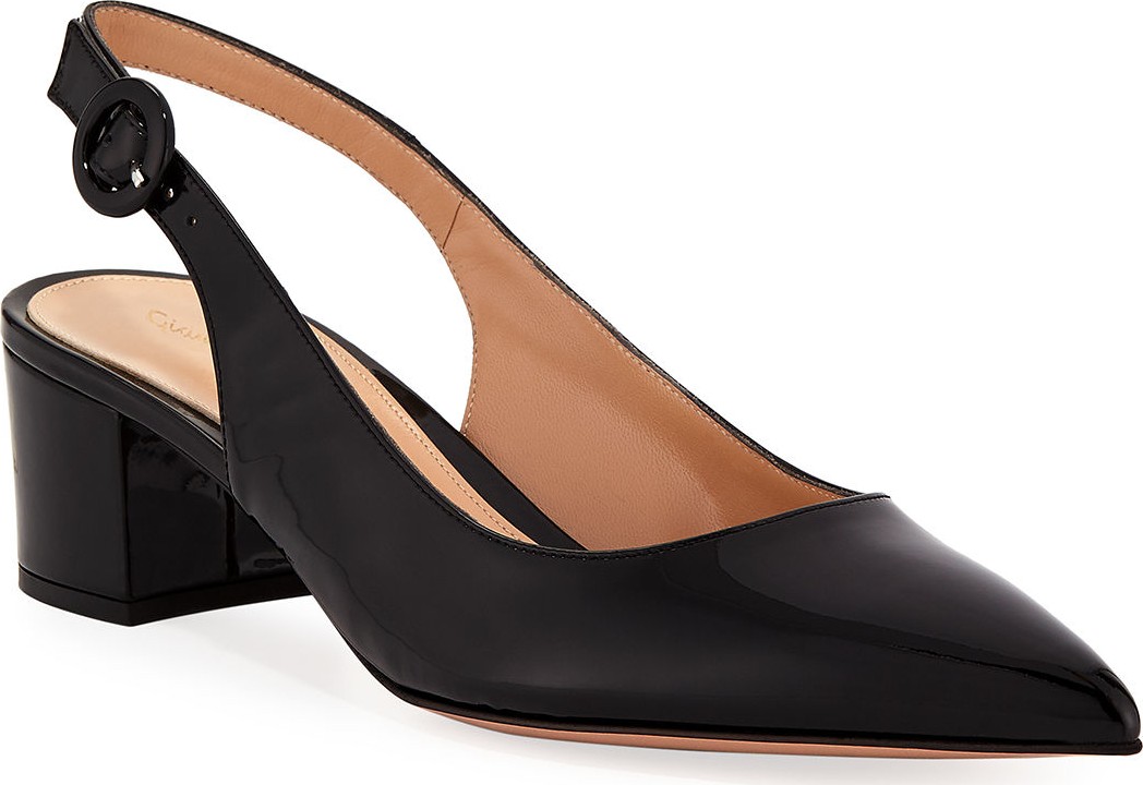Gianvito Rossi Patent Leather Slingback Pumps