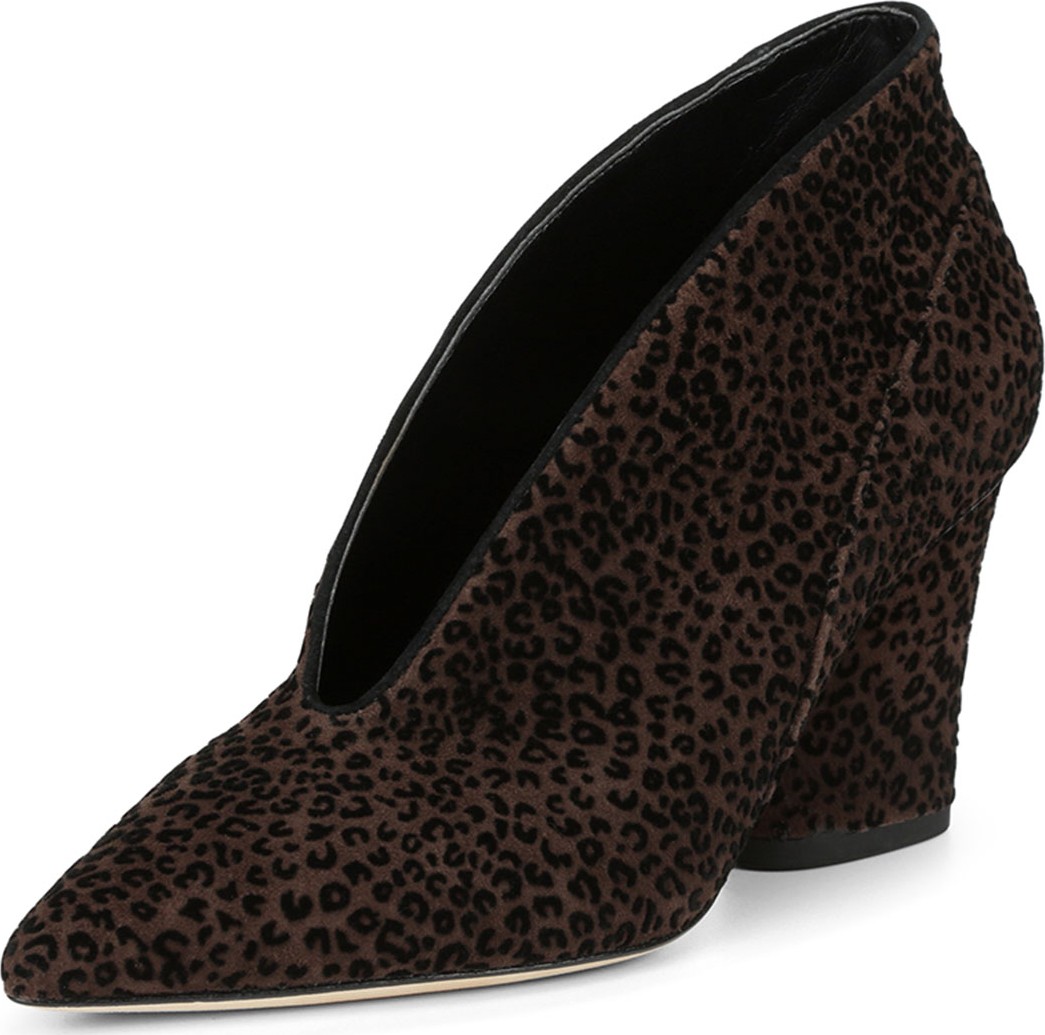 Donald J Pliner Gamay Leopard Velvet U-Cut Pumps