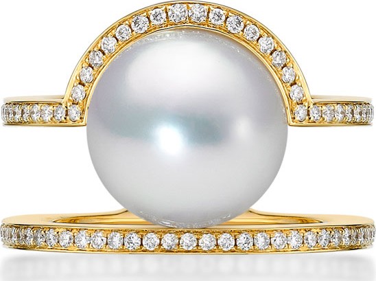 Belpearl Kobe Sunrise Pearl & Diamond Ring