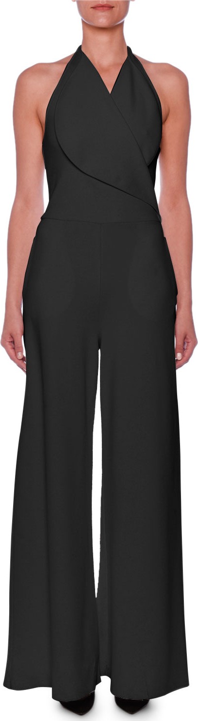 Stella McCartney Sleeveless Portrait-Collar Wide-Leg Jumpsuit
