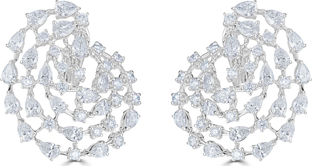 ZYDO 18k Luminal Diamond Spiral Earrings