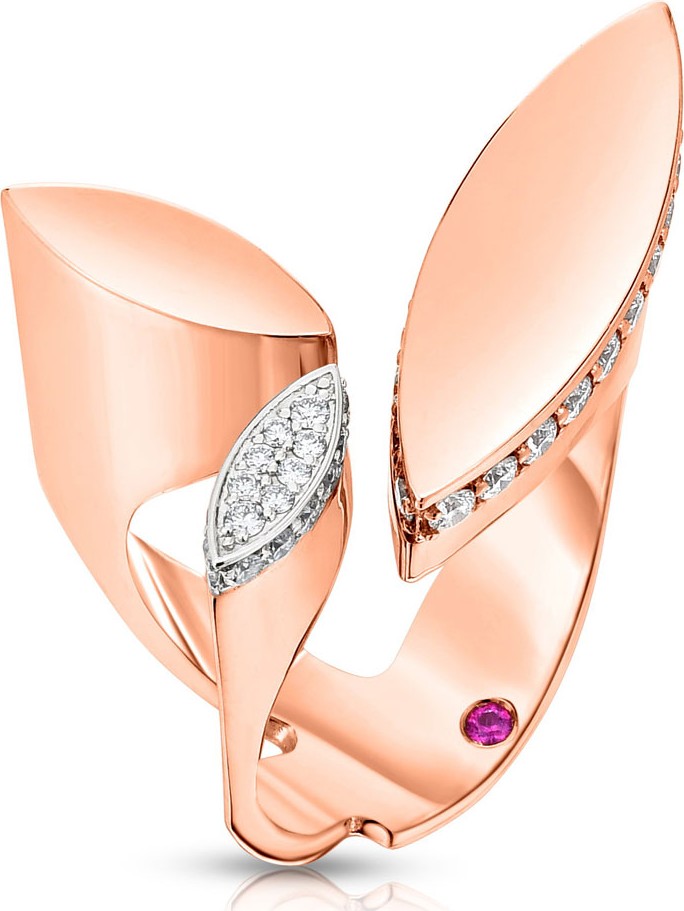 Roberto Coin Petals 18k Rose Gold & Diamond Ring, Size 6.5