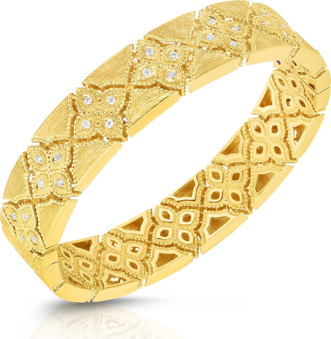Roberto Coin Venetian Princess 18k  Gold Diamond Bangle