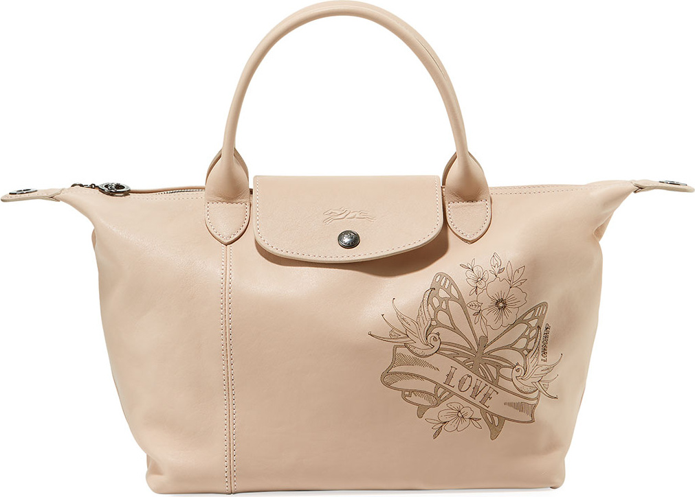 Longchamp Le Pliage Cuir Tattoo Small Satchel Bag