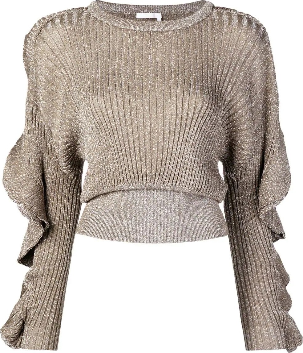 Chloe cropped ruffle sleeve sweater