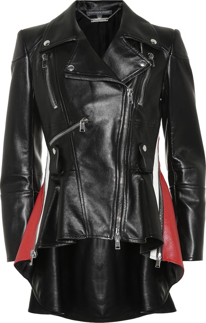 Alexander McQueen Peplum leather jacket