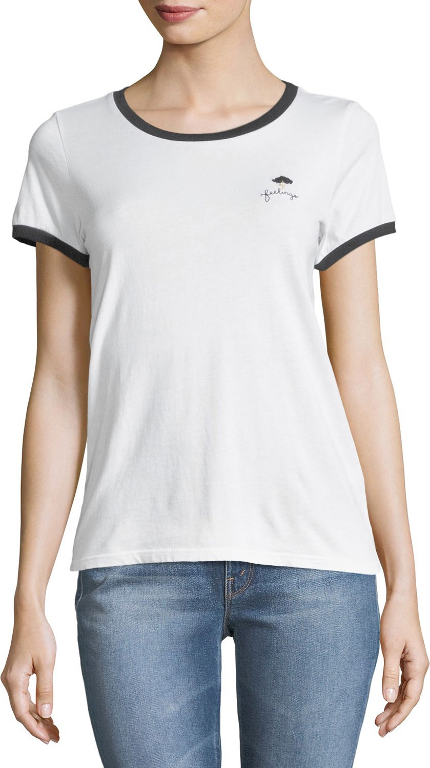 MOTHER Itty Bitty Feelings Short-Sleeve Ringer Tee