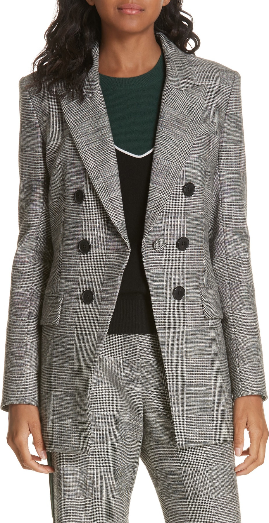 Veronica Beard Fortuna Check Dickey Jacket
