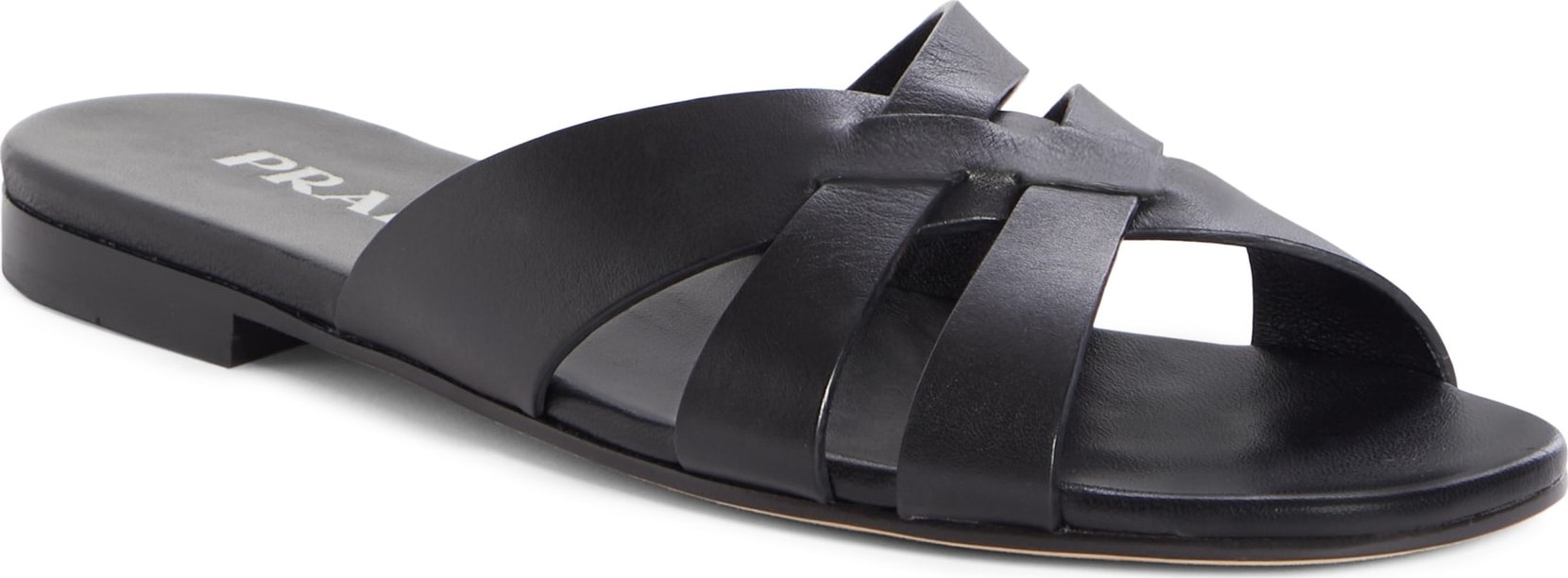 Prada Woven Strap Slide Sandal