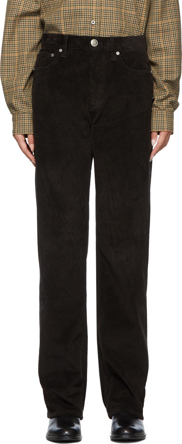 Rag & Bone Black Corduroy Ruth Super High-Rise Trousers