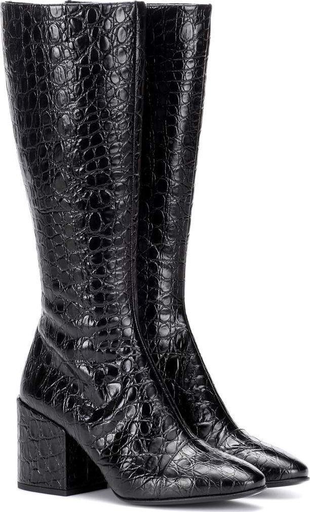 Dries Van Noten Croc-embossed leather boots