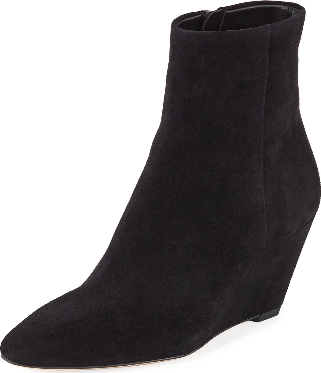 Donald J Pliner Jae Low Wedge Suede Booties