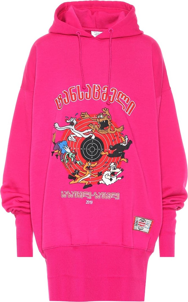 Vetements Printed oversized cotton hoodie