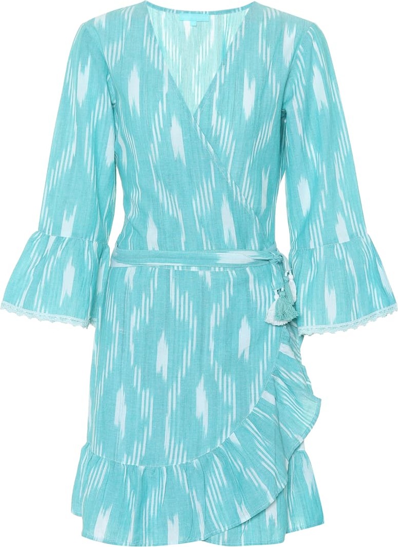 Melissa Odabash Freya printed cotton wrap top