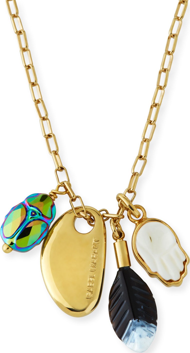 Isabel Marant Etoile Plated Horn & Bone Charm Necklace