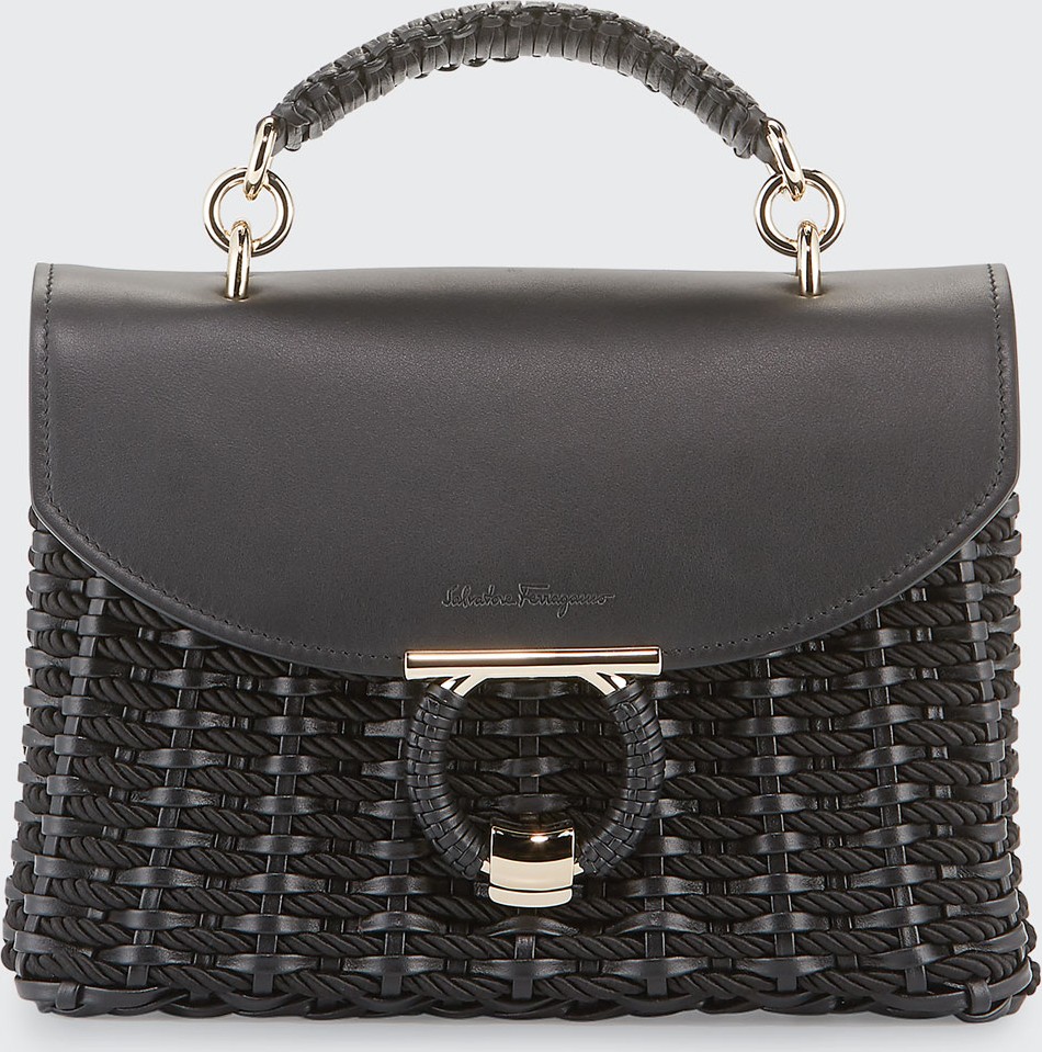 Salvatore Ferragamo Margot Gancio Vela Soft Cord Satchel Bag