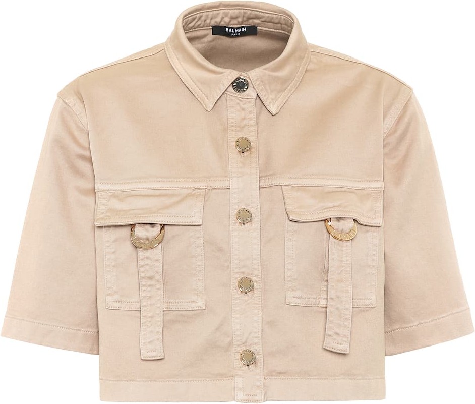 Balmain Cropped stretch-cotton shirt