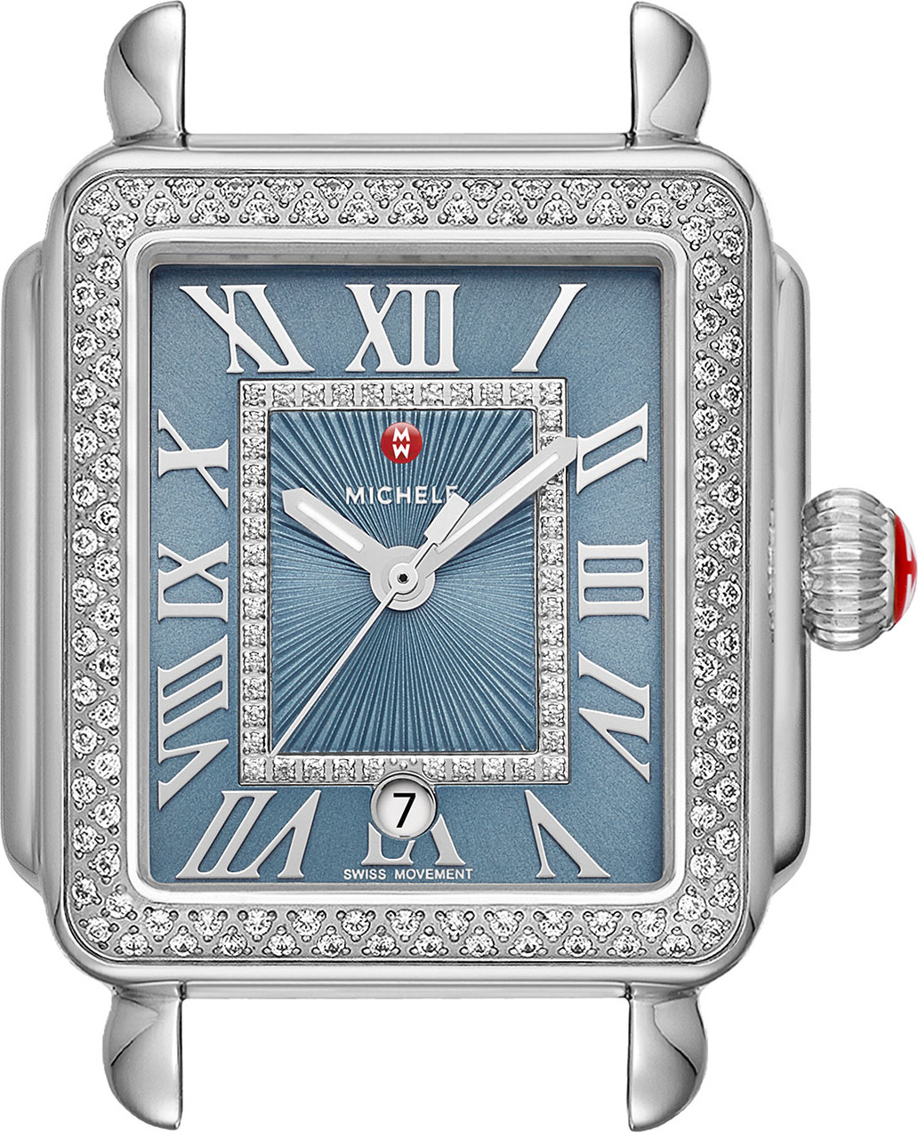 MICHELE Deco Madison Diamond Watch Head, Blue