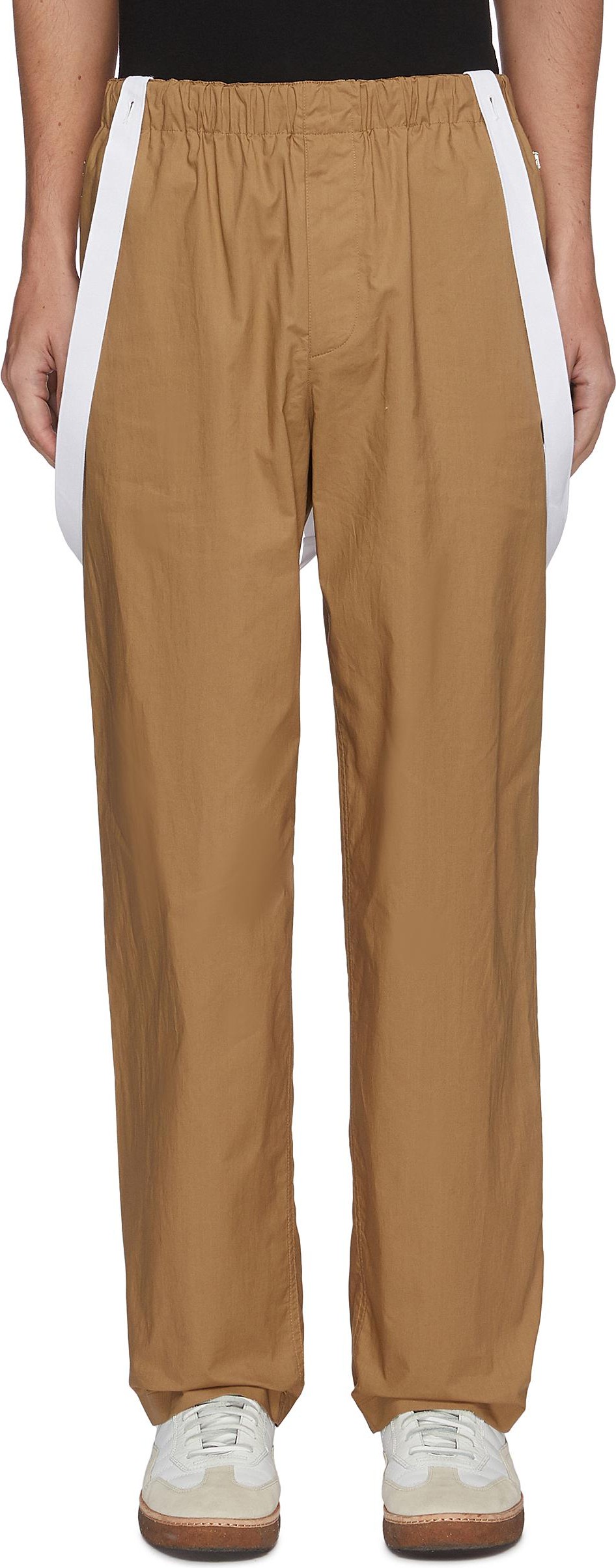 Helmut Lang Elastic waist suspender strap cotton pants