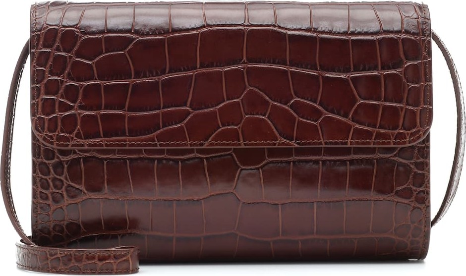 By Far Crossover croc-effect leather shoulder bag
