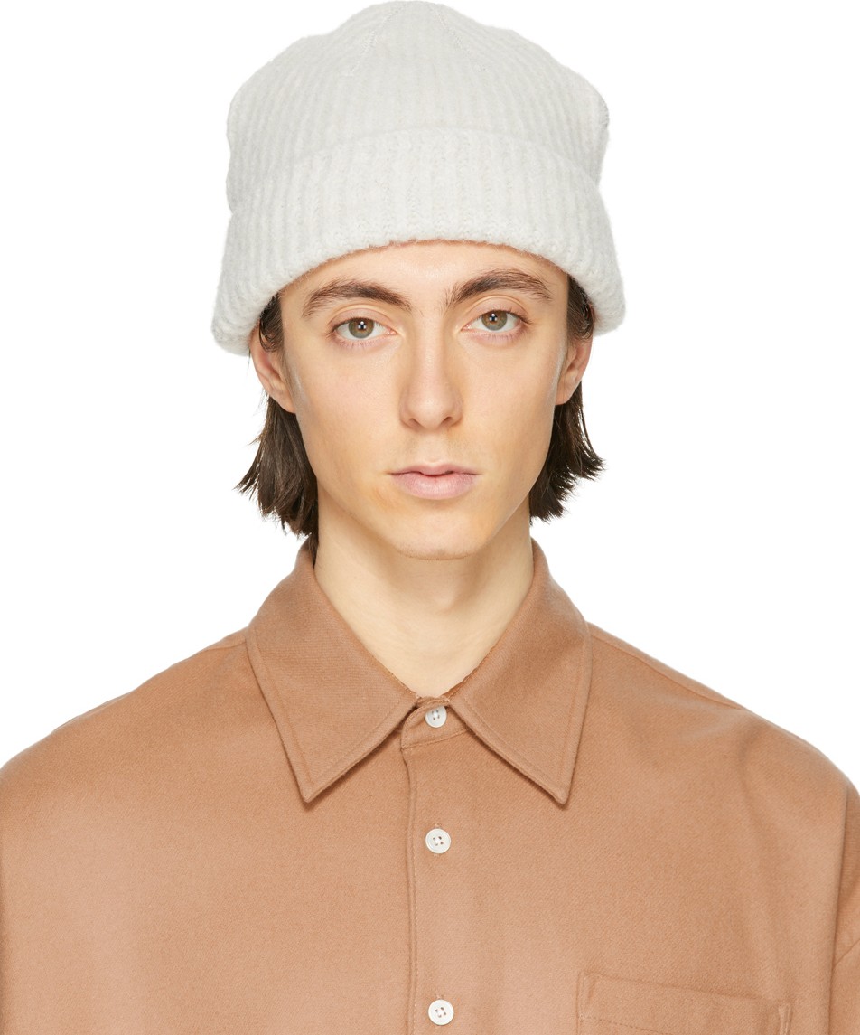 Our Legacy Off-White Knitted Beanie
