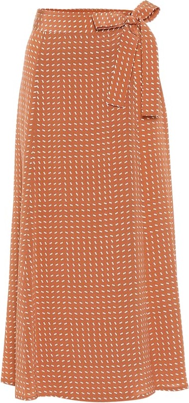 Loro Piana Mindy printed silk midi skirt