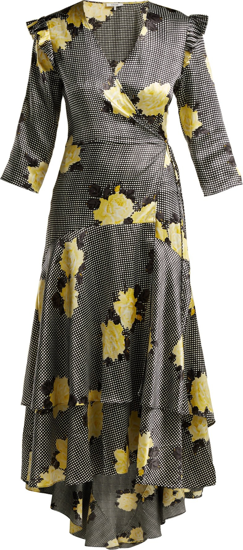 Ganni Calla silk-blend wrap dress