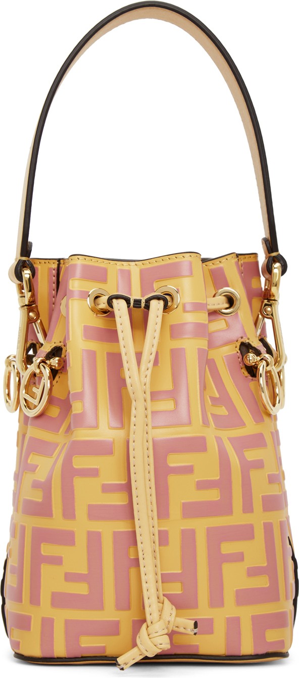 Fendi Pink Embossed Mini Mon Trésor Bag