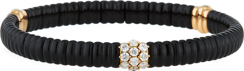 ZYDO 18k Rose Gold Black Ceramic & Diamond Bracelet