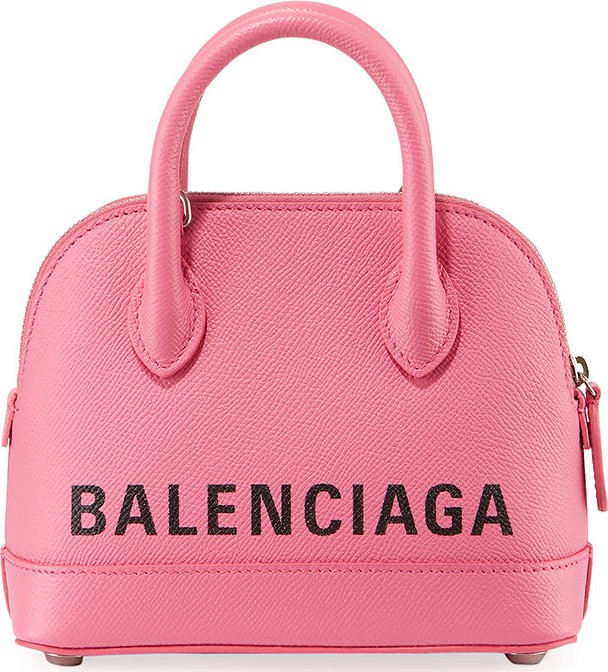 Balenciaga Ville XXS AJ Logo Leather Top-Handle Tote Bag