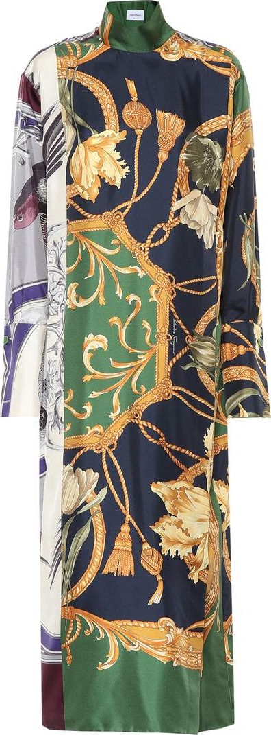 Salvatore Ferragamo Printed silk shirt dress
