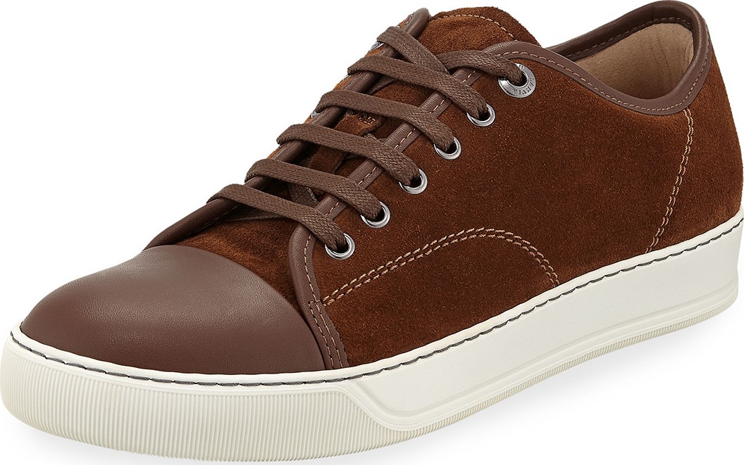 Lanvin Men's Matte Cap-Toe Low-Top Sneakers