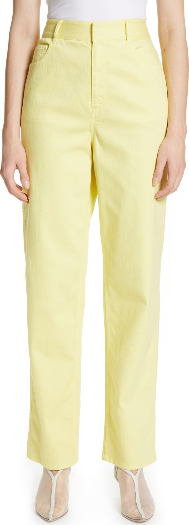 Tibi High Waist Straight Leg Denim Pants