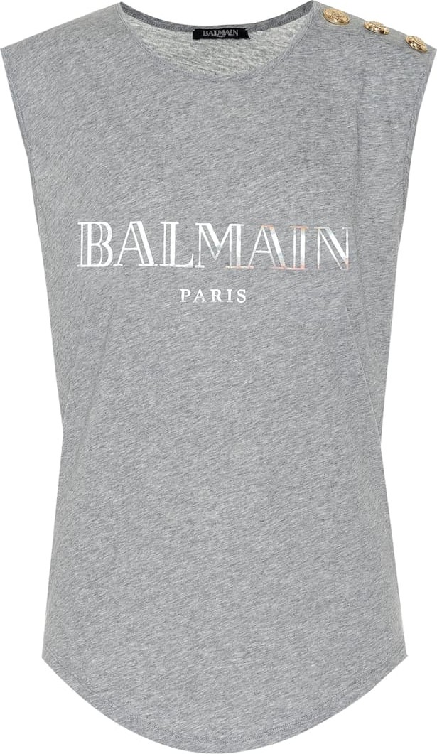 Balmain Exclusive to Mytheresa – Sleeveless printed cotton top