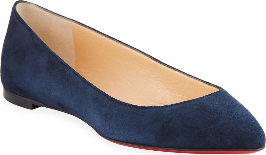 Christian Louboutin Eloise Suede Red Sole Flat