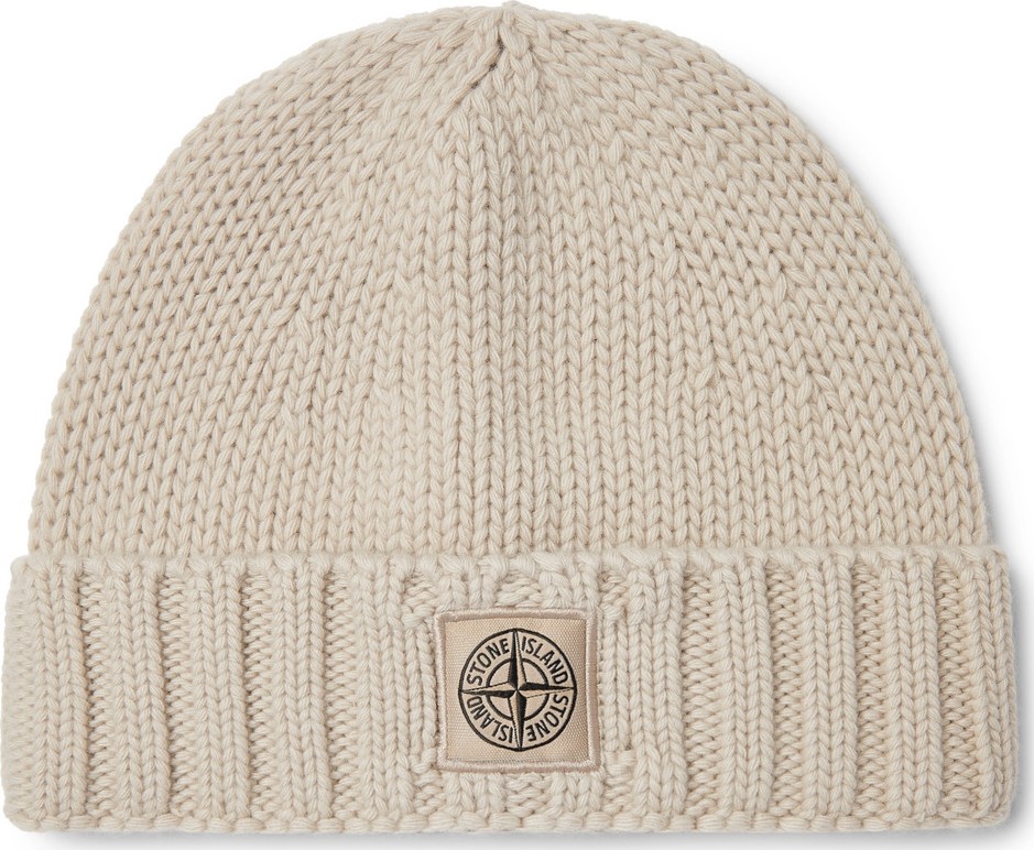Stone Island Logo-Appliquéd Wool Beanie