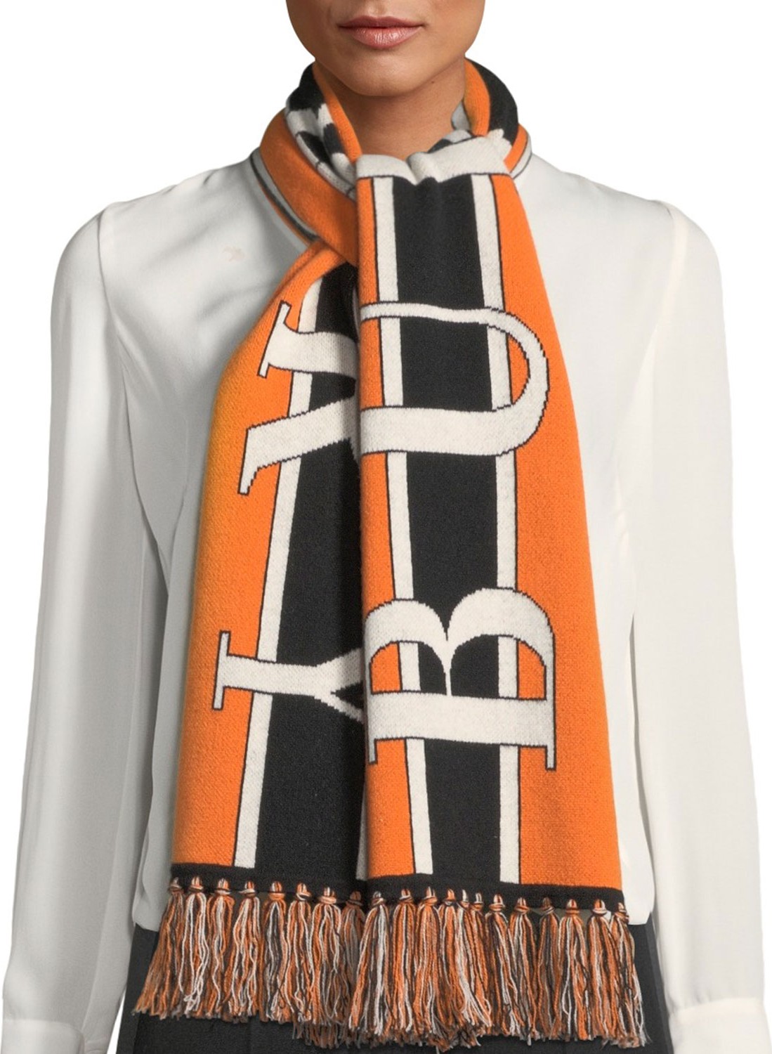 Burberry London England Football Text Logo Cashmere Knitted Scarf