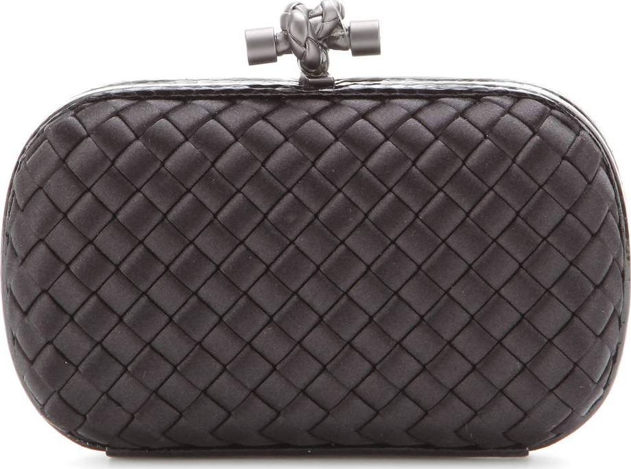 Bottega Veneta Knot snake-trimmed satin box clutch