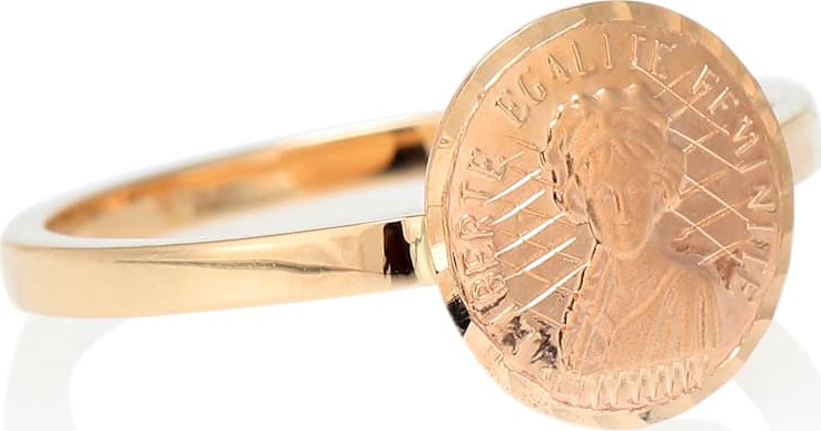 Anissa Kermiche Louise d’Or Coin 18kt gold pinkie ring