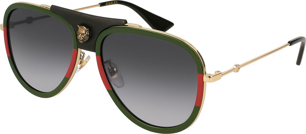 Gucci Enamel Metal Aviator Sunglasses