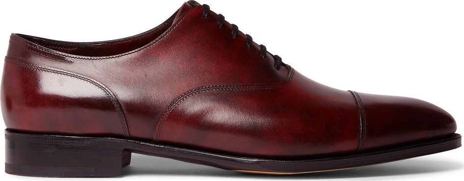 John Lobb Alford Museum Burnished-Leather Cap-Toe Oxford Shoes