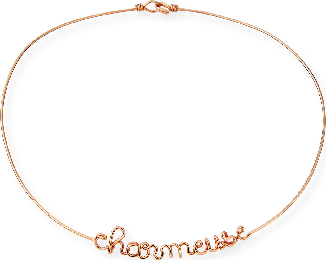 Atelier Paulin Personalized 6-Letter Wire Necklace, Rose Gold Fill