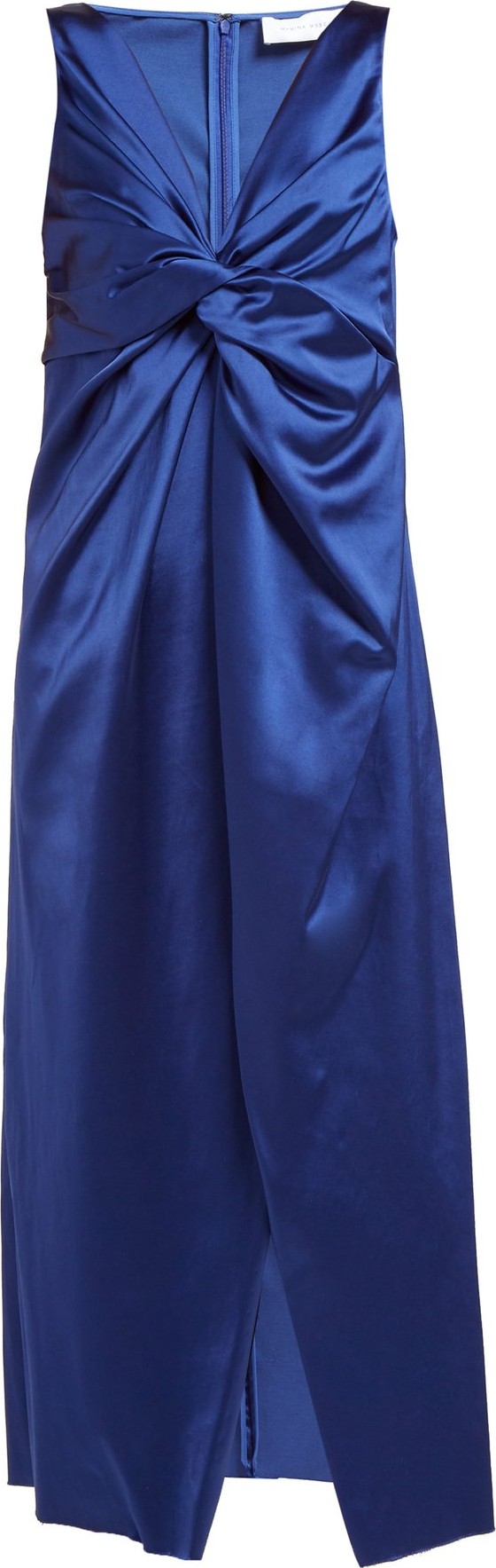 Marina Moscone Twist-front satin dress