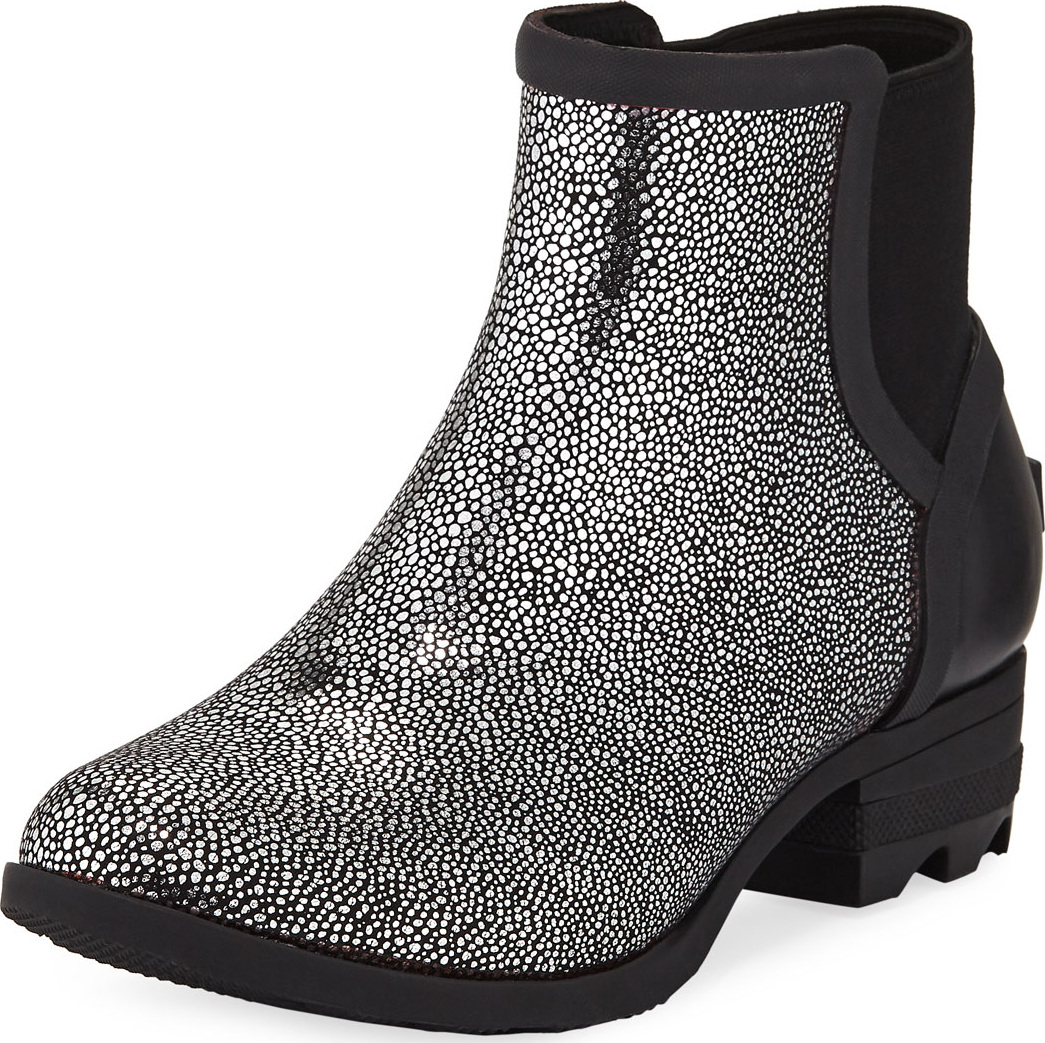 Sorel Janey Metallic Waterproof Rubber Chelsea Boots