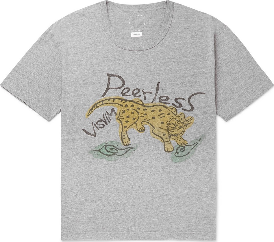 Visvim Printed Mélange Cotton-Jersey T-Shirt