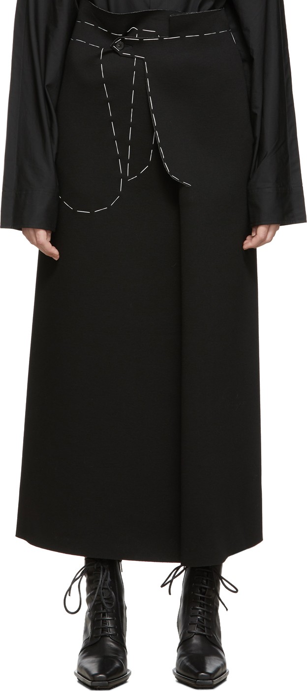 Maison Margiela Black Jersey Long Skirt