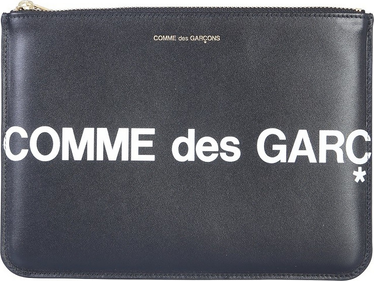 Comme Des Garcons Black Leather Signature Huge Holder/Mini Pouch