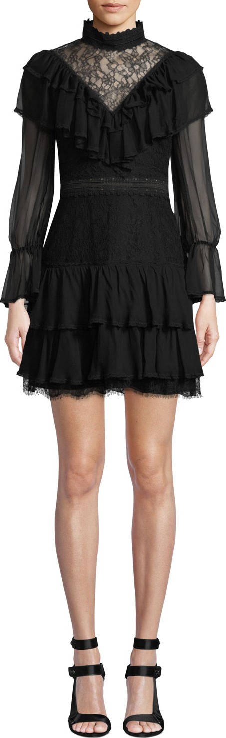 Alice + Olivia Clea Tiered Ruffle Dress