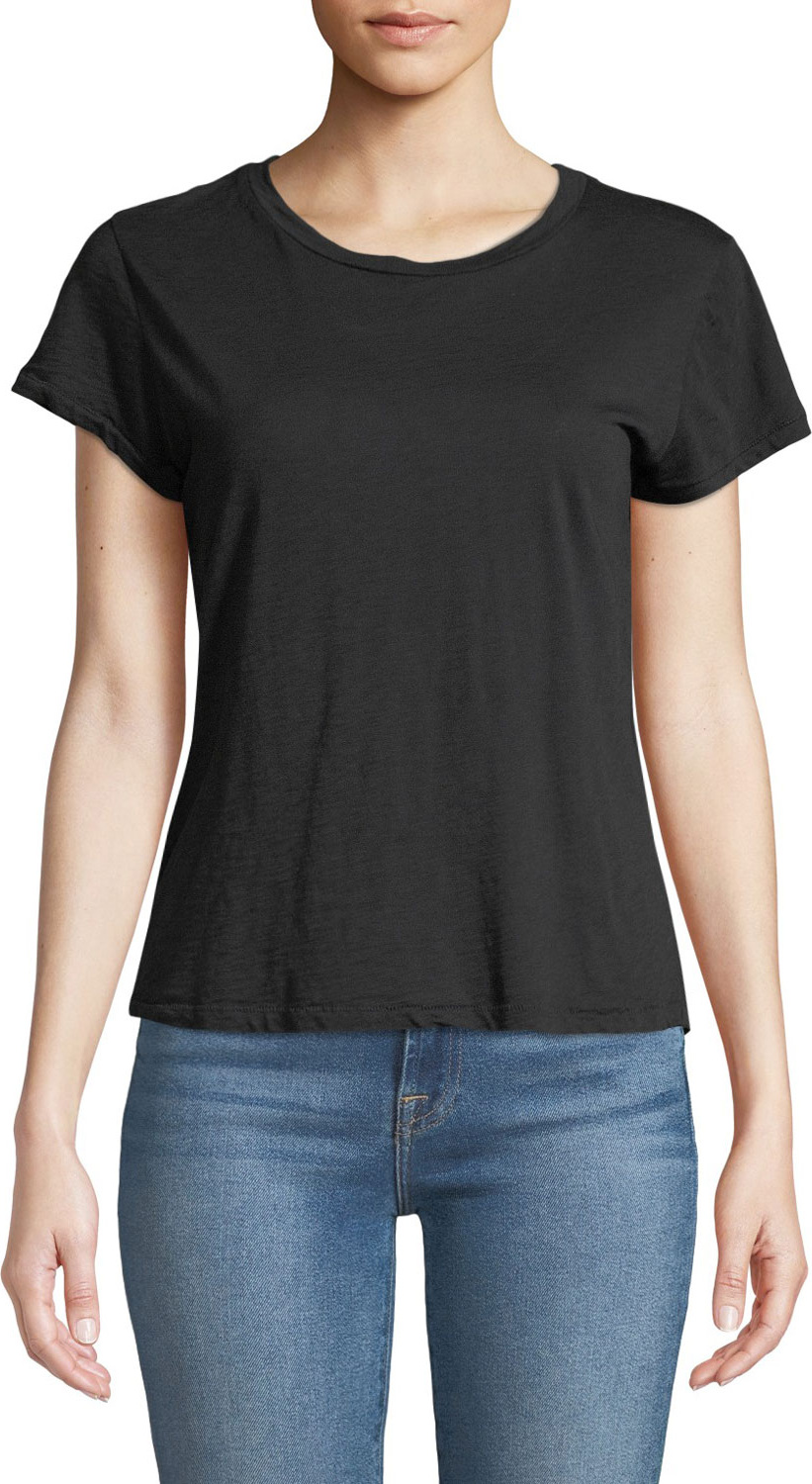 7 For All Mankind Crewneck Short-Sleeve Slub Cotton Basic Tee