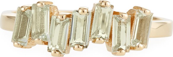 KALAN by Suzanne Kalan 14k Gold Green Amethyst Fireworks Band Ring, Size 6